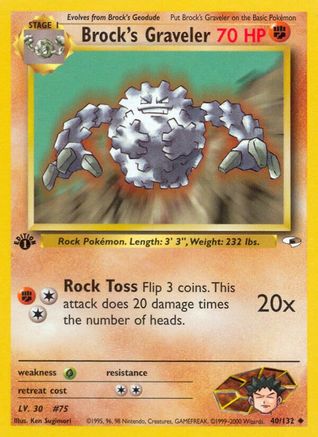 Brock's Graveler 040/132  - Unlimited Gym Heroes - Uncommon