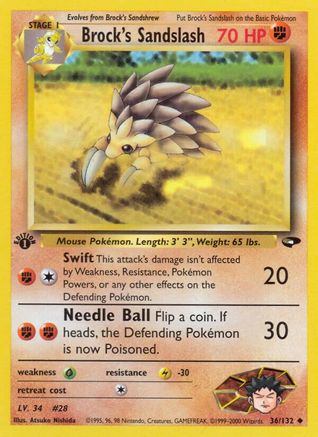 Brock's Sandslash 036/132  - 1st Edition Gym Challenge - Uncommon