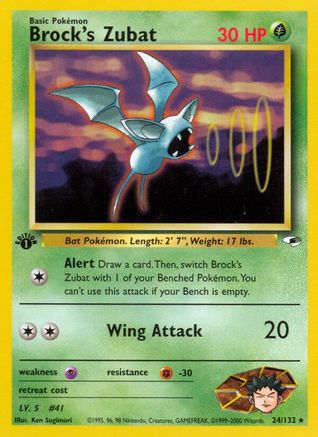 Brock's Zubat (24) 024/132  - 1st Edition Gym Heroes - Rare