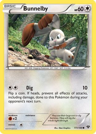Bunnelby 111  - Reverse Holofoil XY Base Set - Common
