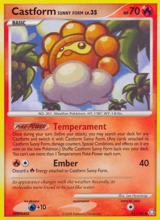 Castform Sunny Form 051  - Reverse Holofoil Legends Awakened - Uncommon