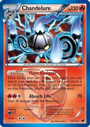 Chandelure (Team Plasma) 016  - Holofoil Plasma Freeze - Holo Rare