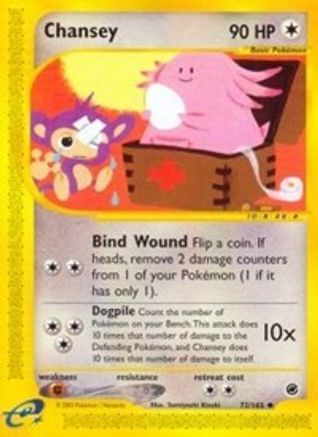 Chansey 072/165  - Reverse Holofoil Expedition - Uncommon