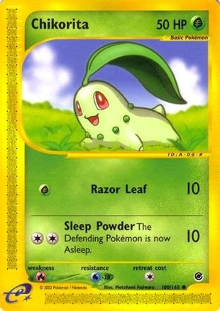 Chikorita (100) 100  - Reverse Holofoil Expedition - Common