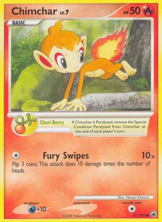 Chimchar (57) 057  - Reverse Holofoil Majestic Dawn - Common