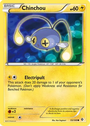 Chinchou 055  - Reverse Holofoil Boundaries Crossed - Common