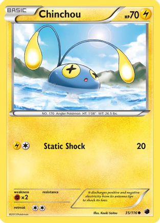 Chinchou 035  - Reverse Holofoil Plasma Freeze - Common