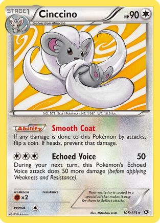 Cinccino 105/113  - Holofoil Legendary Treasures - Holo Rare