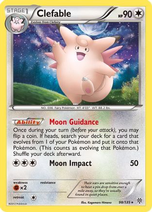 Clefable 098  - Reverse Holofoil Plasma Storm - Rare