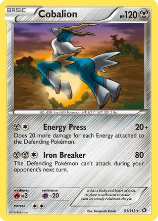 Cobalion 091/113  - Reverse Holofoil Legendary Treasures - Holo Rare