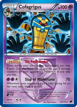 Cofagrigus (Team Plasma) (56) 056/116  - Reverse Holofoil Plasma Freeze - Holo Rare