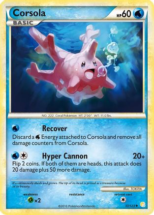 Corsola 037  - Reverse Holofoil HeartGold SoulSilver - Uncommon