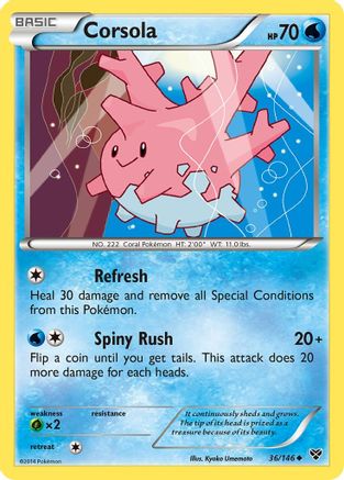 Corsola 036  XY Base Set - Uncommon