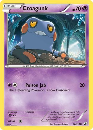 Croagunk 062  - Reverse Holofoil Legendary Treasures - Common
