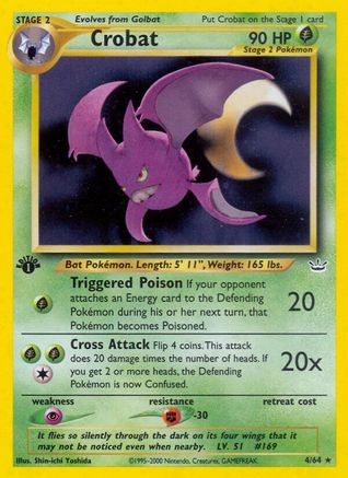 Crobat 004/64  - 1st Edition Holofoil Neo Revelation - Holo Rare