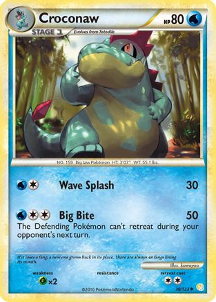 Croconaw 038  - Reverse Holofoil HeartGold SoulSilver - Uncommon