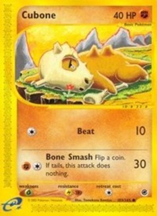 Cubone 103/165  - Reverse Holofoil Expedition - Common