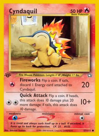 Cyndaquil (57) 057/111  - 1st Edition Neo Genesis - Common
