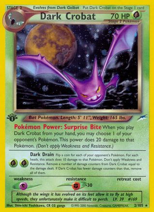 Dark Crobat 002  - Unlimited Holofoil Neo Destiny - Holo Rare
