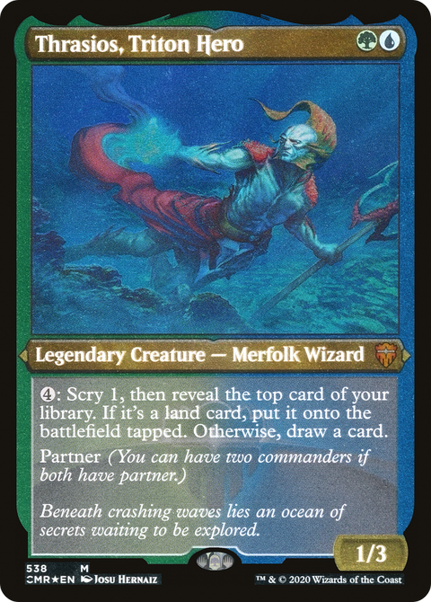 Thrasios, Triton Hero (Foil Etched) (CMR-538) - Commander Legends Etched Foil