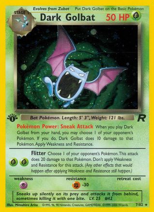 Dark Golbat (7) 007/82  - Unlimited Holofoil Team Rocket - Holo Rare