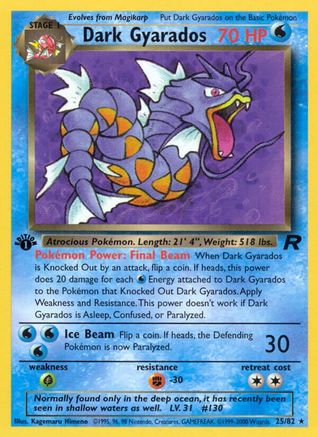 Dark Gyarados (25) 025/82  - 1st Edition Team Rocket - Rare