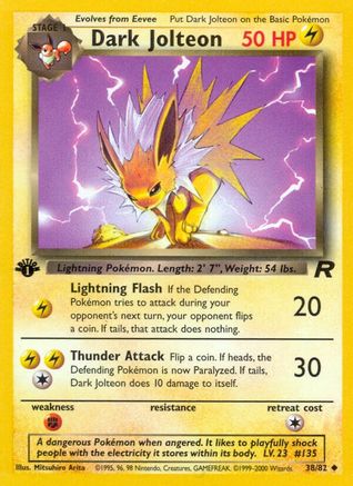 Dark Jolteon 038/82  - 1st Edition Team Rocket - Uncommon
