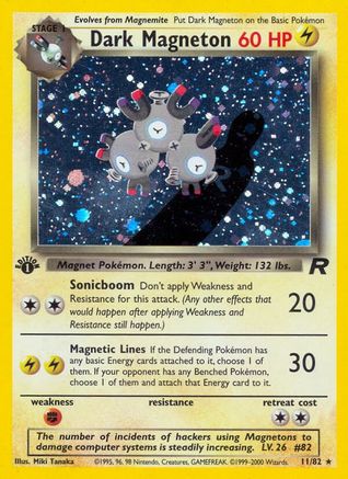 Dark Magneton (11) 011/82  - Unlimited Holofoil Team Rocket - Holo Rare