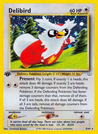 Delibird 005/64  - Unlimited Holofoil Neo Revelation - Holo Rare