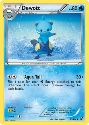 Dewott (30) 030  - Reverse Holofoil Black and White - Uncommon