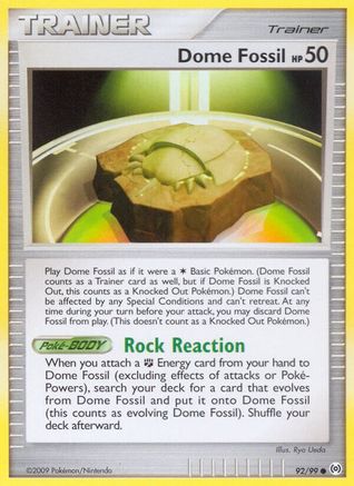 Dome Fossil 092  - Reverse Holofoil Arceus - Common