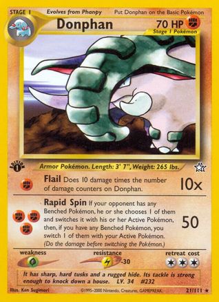 Donphan 021/111  - 1st Edition Neo Genesis - Rare