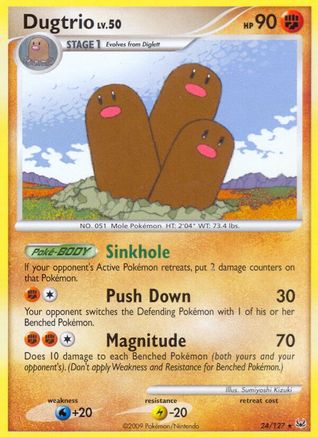 Dugtrio 024  - Reverse Holofoil Platinum - Rare
