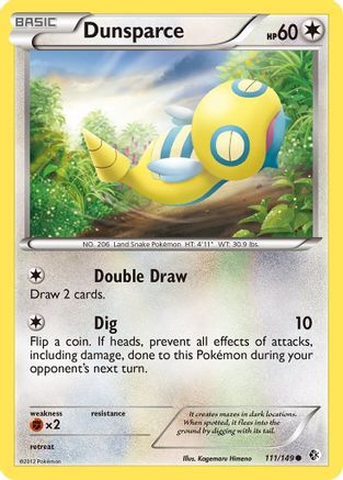 Dunsparce 111  - Reverse Holofoil Boundaries Crossed - Common