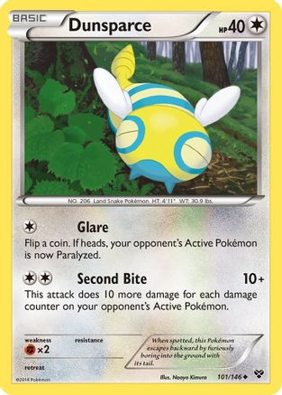 Dunsparce 101  - Reverse Holofoil XY Base Set - Uncommon
