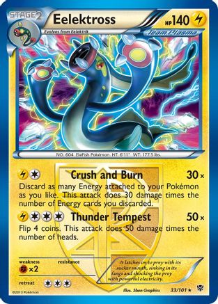 Eelektross (Team Plasma) 033/101  - Reverse Holofoil Plasma Blast - Holo Rare