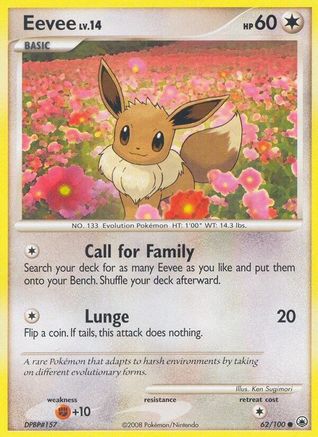 Eevee (62) 062/100  - Reverse Holofoil Majestic Dawn - Common