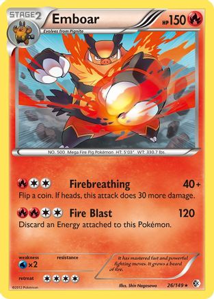Emboar 026  - Holofoil Boundaries Crossed - Holo Rare