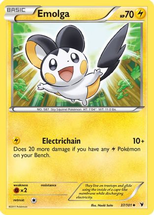 Emolga 037  - Reverse Holofoil Noble Victories - Uncommon