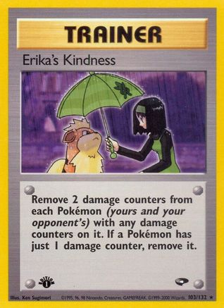 Erika's Kindness 103/132  - 1st Edition Gym Challenge - Rare