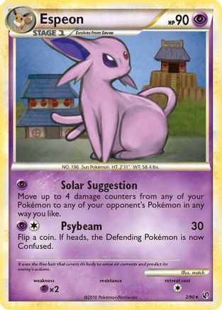 Espeon 002/90  - Reverse Holofoil Undaunted - Holo Rare
