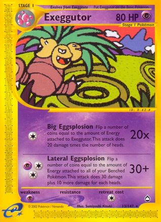 Exeggutor (13) 013  - Reverse Holofoil Aquapolis - Rare