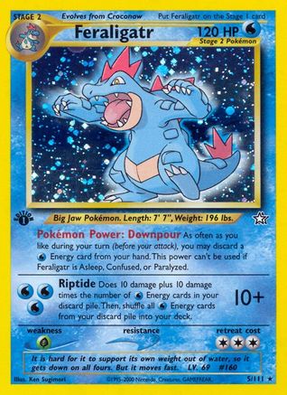 Feraligatr (5) 005/111  - Unlimited Holofoil Neo Genesis - Holo Rare