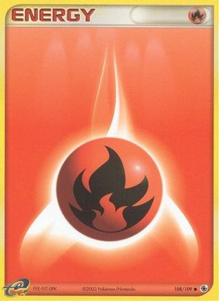 Fire Energy 108/109  - Reverse Holofoil Ruby and Sapphire - Common