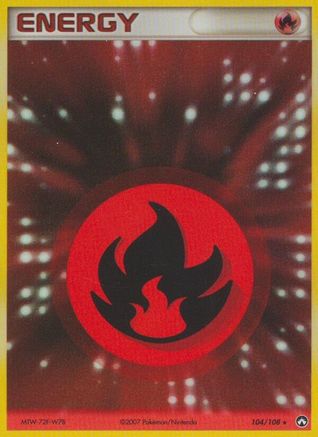 Fire Energy 104/108  - Holofoil Power Keepers - Rare