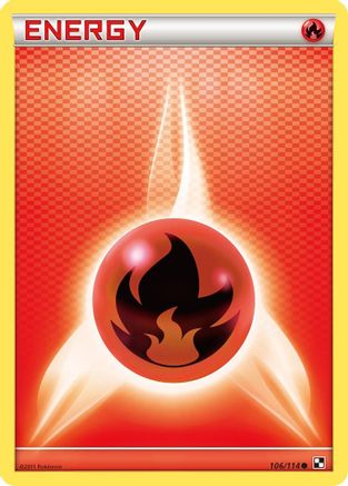 Fire Energy 106  - Reverse Holofoil Black and White - Common