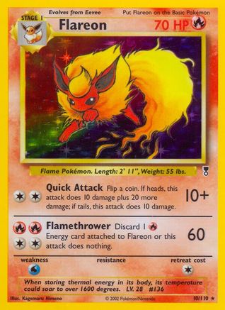 Flareon 010  - Reverse Holofoil Legendary Collection - Holo Rare