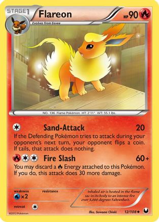 Flareon 012  - Reverse Holofoil Dark Explorers - Uncommon