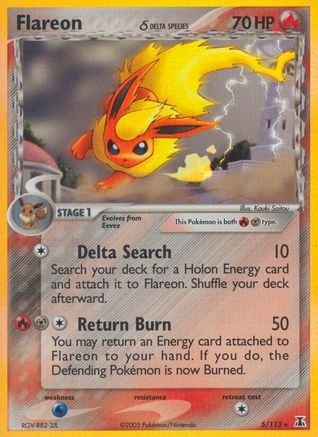 Flareon (Delta Species) 005  - Reverse Holofoil Delta Species - Holo Rare