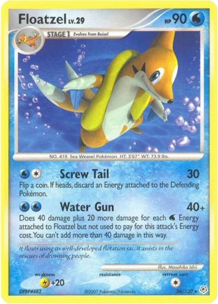 Floatzel 026  - Reverse Holofoil Diamond and Pearl - Rare